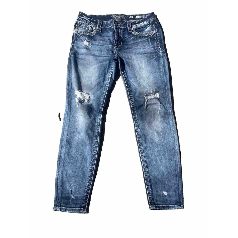 Miss Me Signature Ankle Skinny Denim Blue Jeans Size 30 Medium Wash J3308AKA